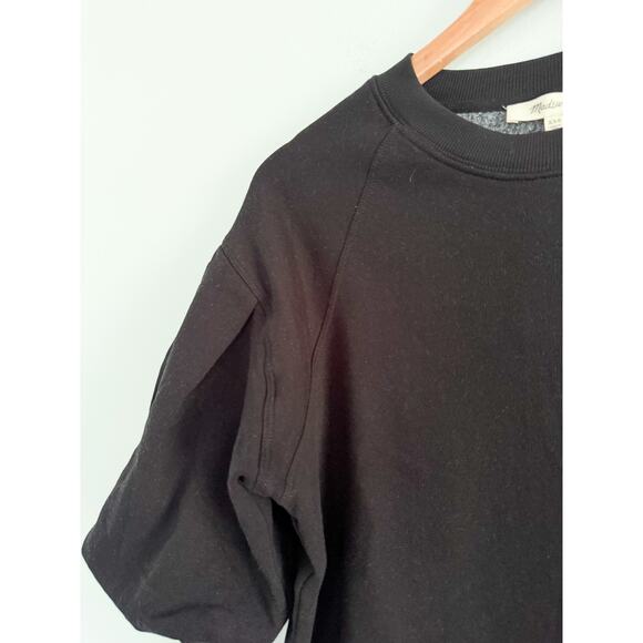 Madewell | NWT | Puff-Sleeve Sweatshirt Tee in Jet Black | Sz XXS - Picture 4 of 8